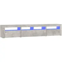 vidaXL Tv-meubel met LED-verlichting 210x35x40 cm betongrijs