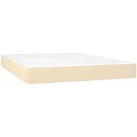 vidaXL Pocketveringmatras medium 140x200x20 cm stof crèmekleurig