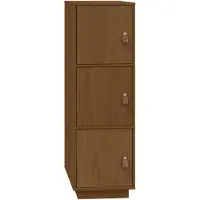 vidaXL Hoge kast 34x40x108,5 cm massief grenenhout honingbruin