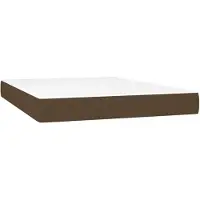 vidaXL Pocketveringmatras medium 140x200x20 cm stof donkerbruin