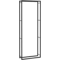 vidaXL Houtopslagrek, matzwart, 80 x 28 x 222 cm, staal