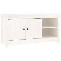 vidaXL Tv-meubel 103x36,5x52 cm massief grenenhout wit