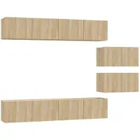 vidaXL 6-delige Tv-meubelset bewerkt hout sonoma eikenkleurig