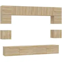 vidaXL 8-delige Tv-meubelset bewerkt hout sonoma eikenkleurig