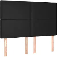 vidaXL Hoofdbord zwart 144x5x118/128 cm kunstleer
