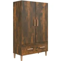 vidaXL Hoge kast 70x31x115 cm bewerkt hout gerookt eikenkleurig