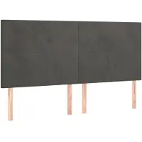 vidaXL Hoofdbord donkergrijs 160x5x118/128 cm Fluweel
