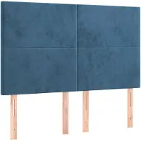 vidaXL Hoofdbord donkerblauw 144x5x118/128 cm fluweel