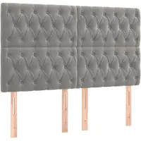 vidaXL Hoofdbord lichtgrijs 144x7x118/128 cm fluweel