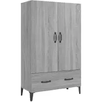 vidaXL Hoge kast 70x31x115 cm bewerkt hout grijs sonoma eikenkleurig