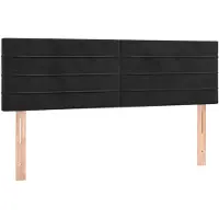 vidaXL Hoofdborden 144x5x78/88 cm fluweel zwart