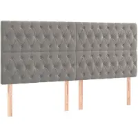 vidaXL Hoofdbord lichtgrijs 200x7x118/128 cm fluweel