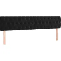 vidaXL Hoofdborden 200x7x78/88 cm fluweel zwart