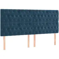 vidaXL Hoofdbord donkerblauw 200x7x118/128 cm fluweel