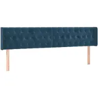 vidaXL Hoofdborden 180x7x78/88 cm fluweel donkerblauw