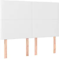 vidaXL Hoofdbord wit 144x5x118/128 cm kunstleer