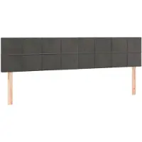 vidaXL Hoofdborden 160x5x78/88 cm fluweel donkergrijs