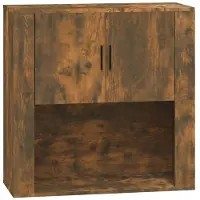 vidaXL Wandkast 80x33x80 cm bewerkt hout gerookt eikenkleurig