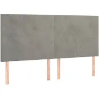 vidaXL Hoofdbord lichtgrijs 200x5x118/128 cm fluweel