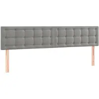 Super Merchant Hoofdborden 200x5x78/88 cm fluweel lichtgrijs