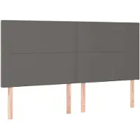 vidaXL Hoofdbord grijs 180x5x118/128 cm kunstleer