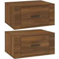 vidaXL Nachtkastjes 2 st wandgemonteerd 50x36x25 cm bruin eikenkleur