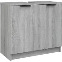 vidaXL Badkastje, grijs Sonoma, 64,5 x 33,5 x 59 cm, houtvezel