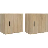 vidaXL Nachtkastjes 2 st wandgemonteerd 50x30x47 cm sonoma eikenkleur