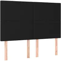 vidaXL Hoofdbord zwart 144x5x118/128 cm stof
