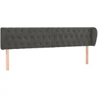 vidaXL Hoofdbord met randen 183x23x78/88 cm fluweel donkergrijs