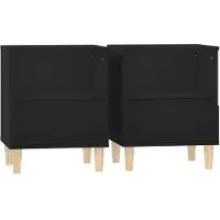 vidaXL Nachtkastjes 2 st 40x35x50 cm zwart