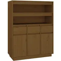 vidaXL Hoge kast 89x40x116,5 cm massief grenenhout honingbruin