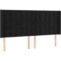 vidaXL Hoofdbord met randen 183x16x118/128 cm fluweel zwart