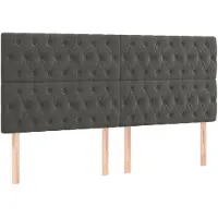 vidaXL Hoofdbord donkergrijs 200x7x118/128 cm Fluweel