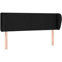 vidaXL Hoofdbord met randen 147x23x78/88 cm stof zwart