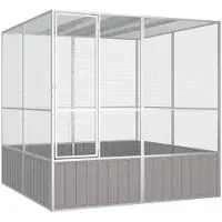 vidaXL Vogelkooi 213,5x217,5x211,5 cm gegalvaniseerd staal grijs