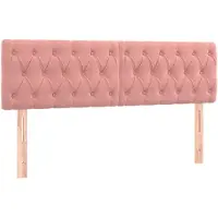 vidaXL Hoofdborden 144x7x78/88 cm fluweel roze