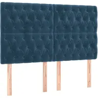 vidaXL Hoofdbord donkerblauw 144x7x118/128 cm fluweel