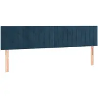 vidaXL Hoofdborden 180x5x78/88 cm fluweel donkerblauw