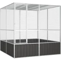 vidaXL Vogelkooi 213,5x217,5x211,5 cm gegalvaniseerd staal antraciet