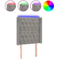 vidaXL Hoofdbord LED 83x16x118/128 cm fluweel lichtgrijs
