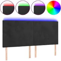 vidaXL Hoofdbord LED 160x5x118/128 cm fluweel zwart
