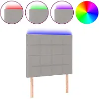 vidaXL Hoofdbord LED 100x5x118/128 cm stof lichtgrijs
