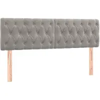 vidaXL Hoofdborden 144x7x78/88 cm fluweel lichtgrijs