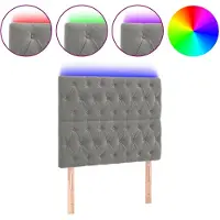 vidaXL Hoofdbord LED 90x7x118/128 cm fluweel lichtgrijs