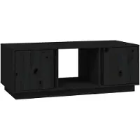 vidaXL Salontafel 110x50x40 cm massief grenenhout zwart