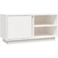 vidaXL Tv-meubel 80x35x40,5 cm massief grenenhout wit