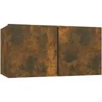 vidaXL Tv-meubel hangend 60x30x30 cm bewerkt hout gerookt eikenkleurig