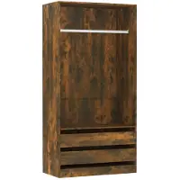 vidaXL Kledingkast 100x50x200 cm bewerkt hout gerookt eikenkleurig