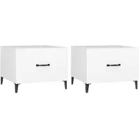 vidaXL Salontafel 2 st met metalen poten 50x50x40 cm wit